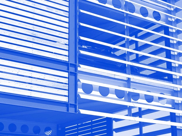 Blue tinted car park generic image