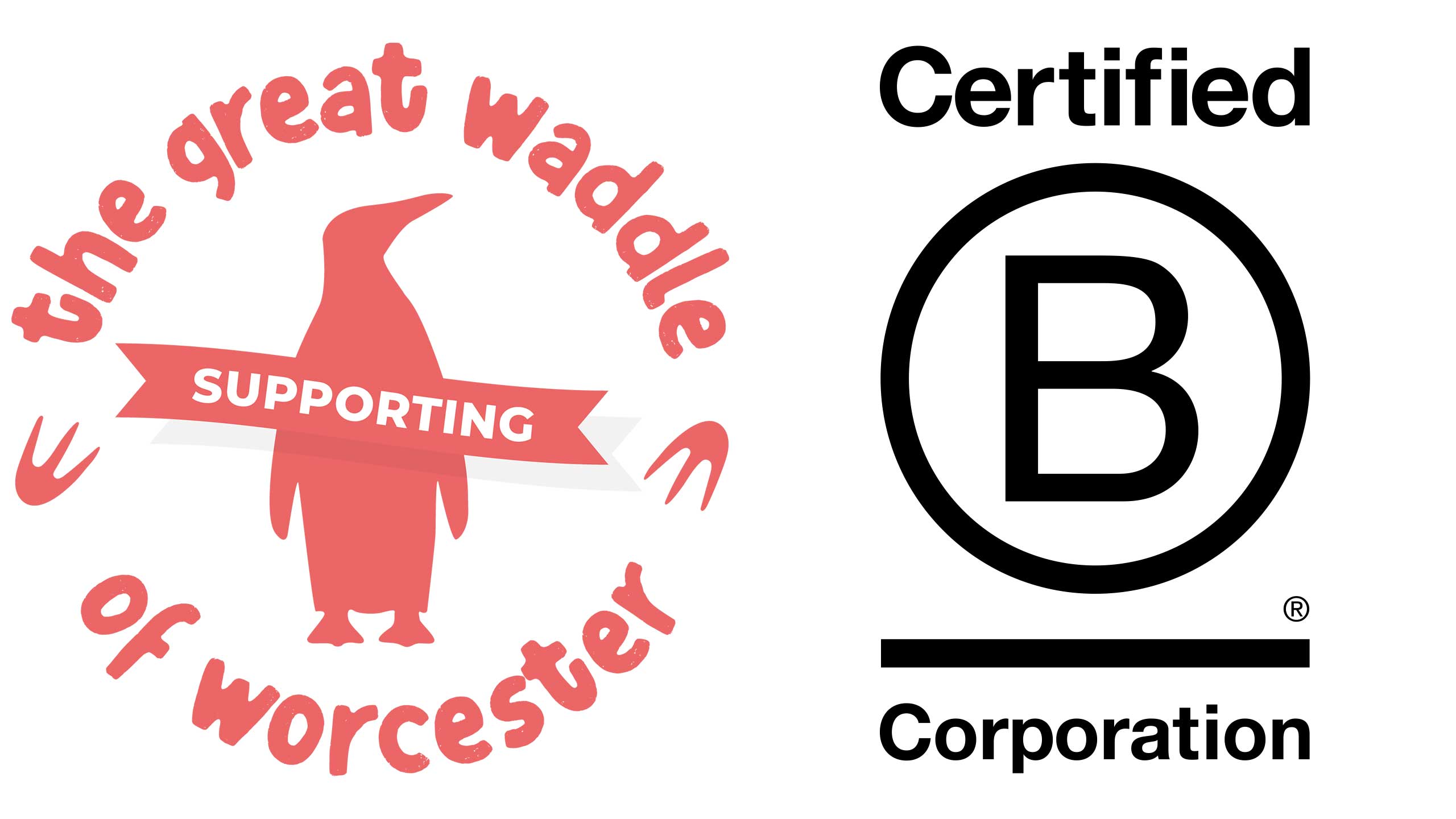 Waddle of Worcester logo and B Corp logo